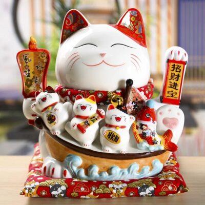 Mèo Thần Tài Phóng Thanh Thủy Khởi 30cm
