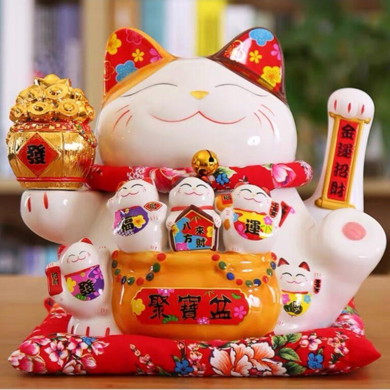 Mèo Thần Tài Tụ Bảo Bồn Thống Nhất Kim