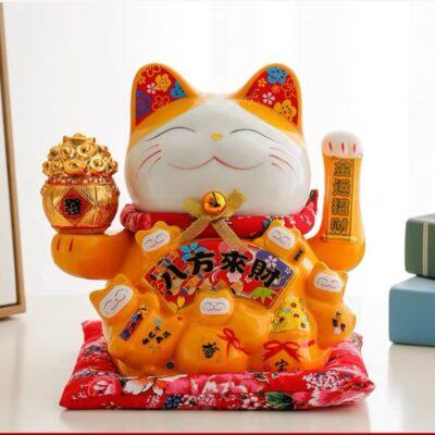 Mèo Thần Tài Vàng Bát Phương Chiêu Tài