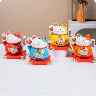 Mèo Thần Tài Vẫy Tay Năng Lượng Cao 14cm
