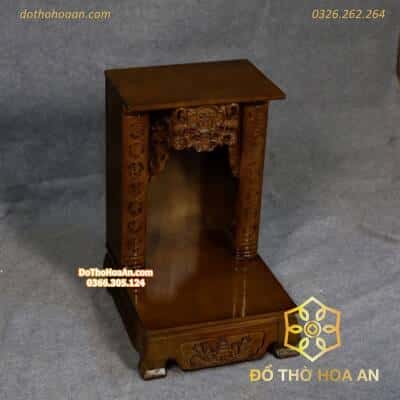 Ban Thờ Thần Tài Gỗ Thông Mái Bằng Màu Nâu2