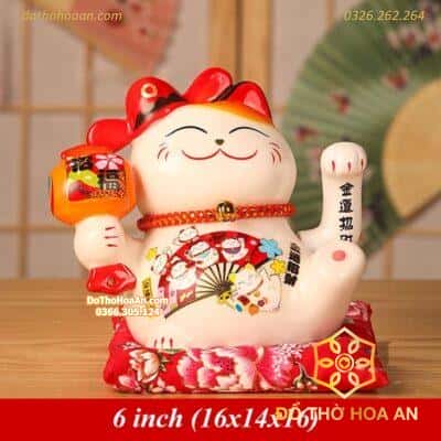 Mèo Thần Tài Chiêu Tài Phúc Chùy 16cm