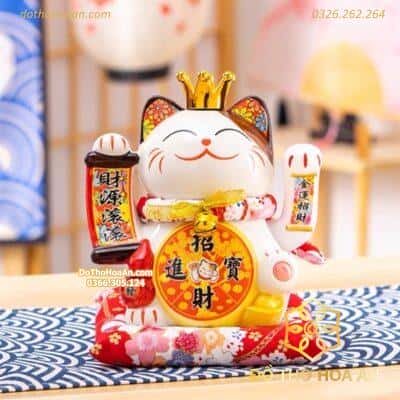 Mèo Thần Tài Đế Vương Chiêu Tài Tiến Bảo 21cm