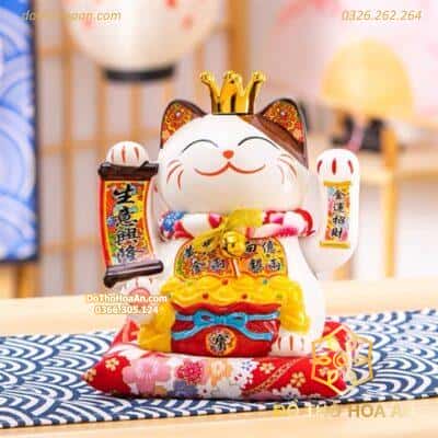 Mèo Thần Tài Đế Vương Sanh Ý Hưng Long 21cm
