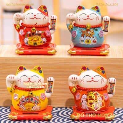 Mèo Thần Tài Vẫy Tay Năng Lượng Cao 14cm