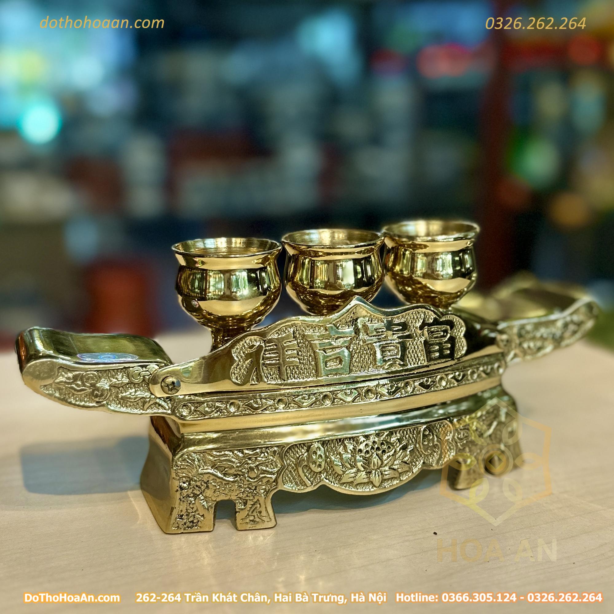 Kỷ Ngai Thờ 3 Chén Đồng Vàng (4) Kỷ Ngai Thờ 3 Chén Đồng Vàng