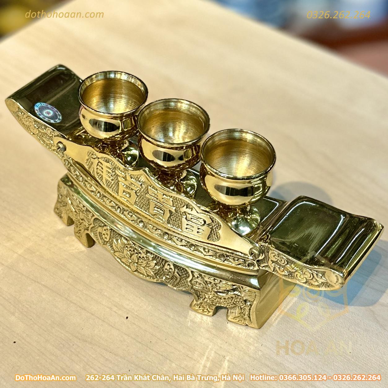 Kỷ Ngai Thờ 3 Chén Đồng Vàng (5) Kỷ Ngai Thờ 3 Chén Đồng Vàng