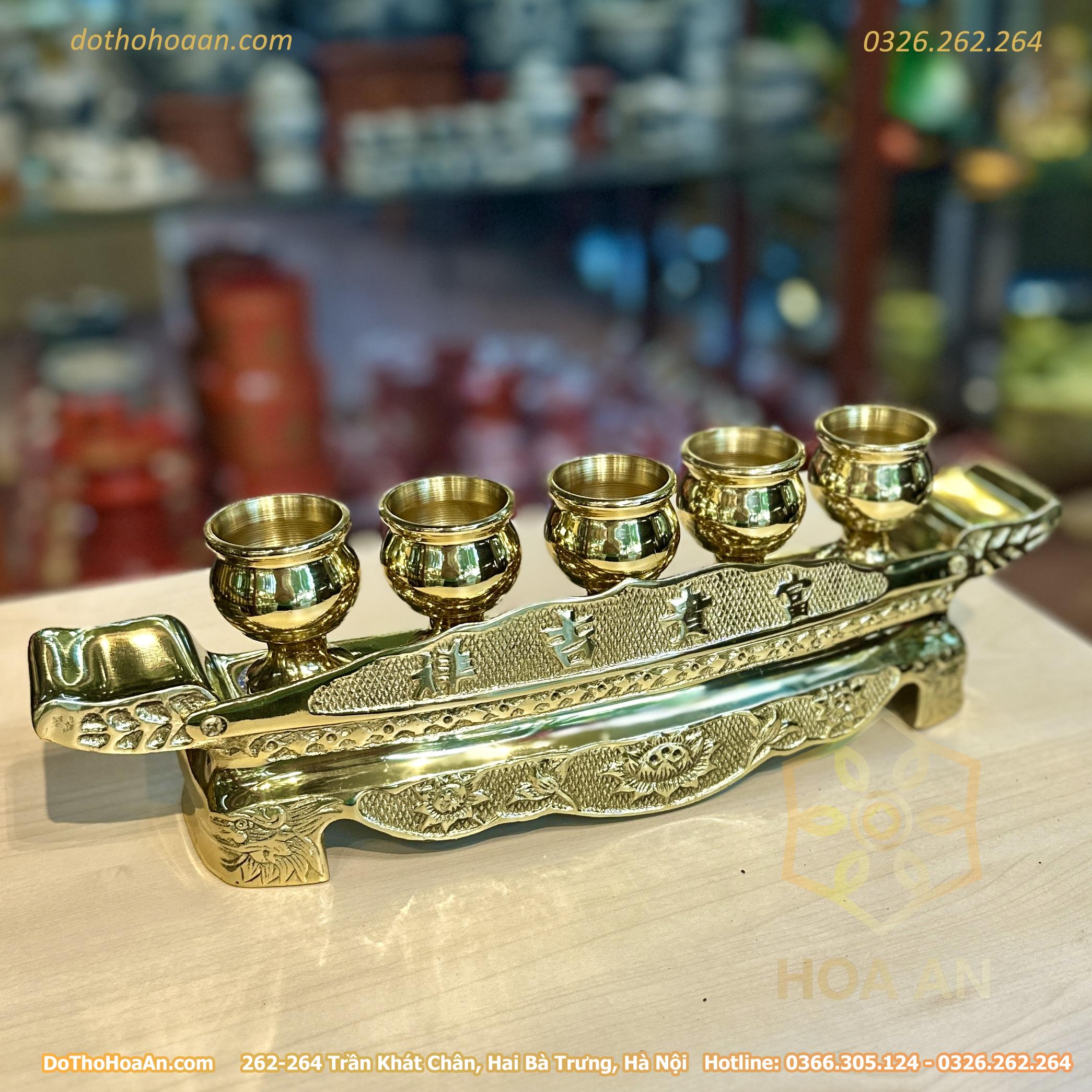 Kỷ Ngai Thờ 5 Chén Đồng Vàng (5) Kỷ Ngai Thờ 5 Chén Đồng Vàng