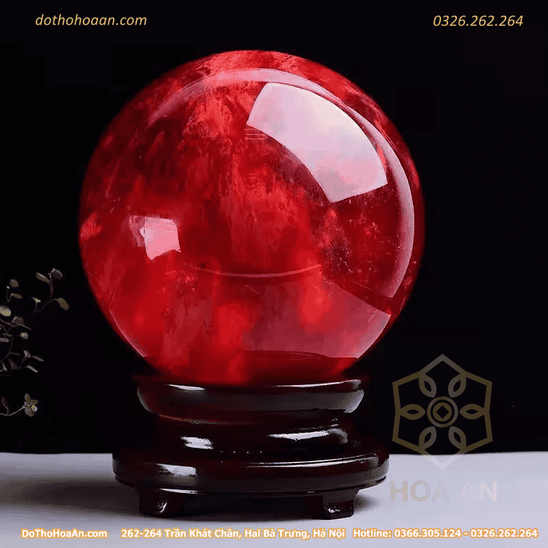Quả Cầu Đá Phong Thủy Obsidian Đỏ (7)