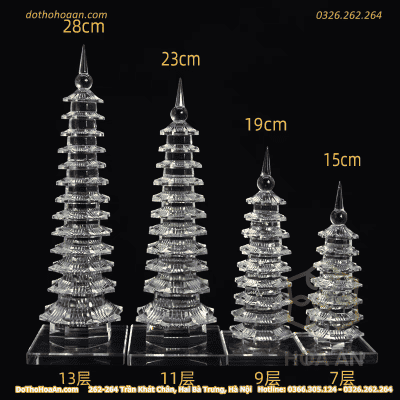 Tháp Văn Xương Pha Lê Trắng