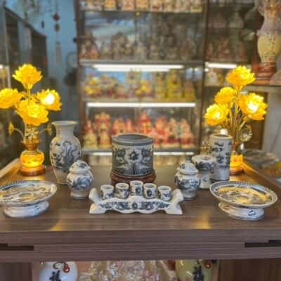 Bộ Đồ Thờ Thần Linh Men Rạn Vẽ1