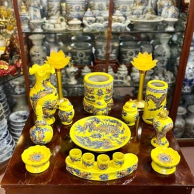 Bộ Đồ Thờ Thần Linh Men Vàng Hoàng Kim1