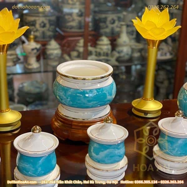 Bộ Đồ Thờ Thần Linh Sứ Vân Đá Xanh4 Bộ Đồ Thờ Thần Linh Sứ Vân Đá Xanh4