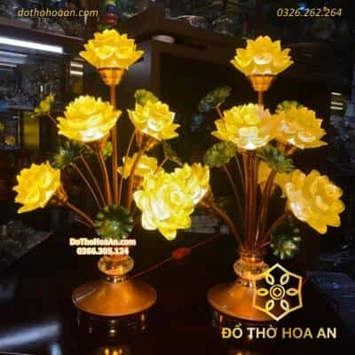 Đèn 7 Bông Sen Lưu Ly Thân Pha Lê1