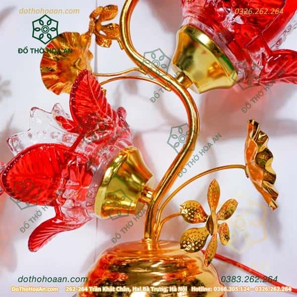 Đèn Thờ Hoa Sen 3 Bông Đỏ/Vàng Bóng Led Thuỷ Tinh Thân Cong2 Đèn Thờ Hoa Sen 3 Bông Đỏ/Vàng Bóng Led Thuỷ Tinh Thân Cong2