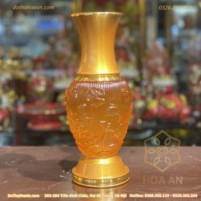 Lọ Hoa Lưu Ly Bọc Đồng