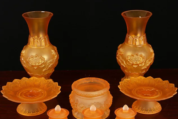 Lọ Hoa Lưu Ly Vàng