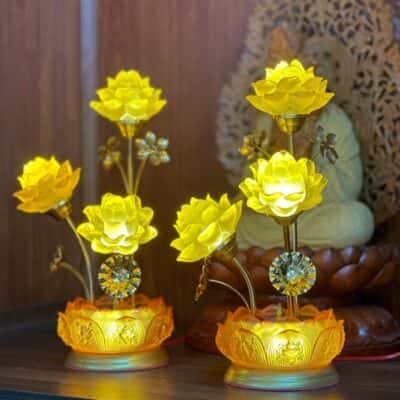 Đèn Thờ Hoa Sen 3 Lưu Ly Bông Đài Sen1