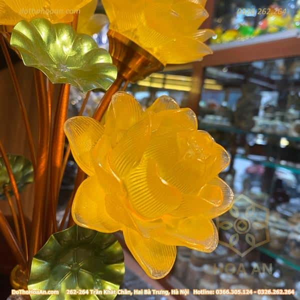 Đèn Thờ Hoa Sen 7 Bông Lưu Ly Thân Lùn4
