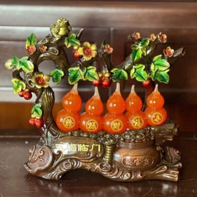 Ngũ Hồ Lô Đỏ Chiêu Tài Phong Thủy