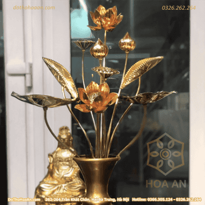 Bó Hoa Sen 11 Cành Đồng Đài Loan Cao 70cm