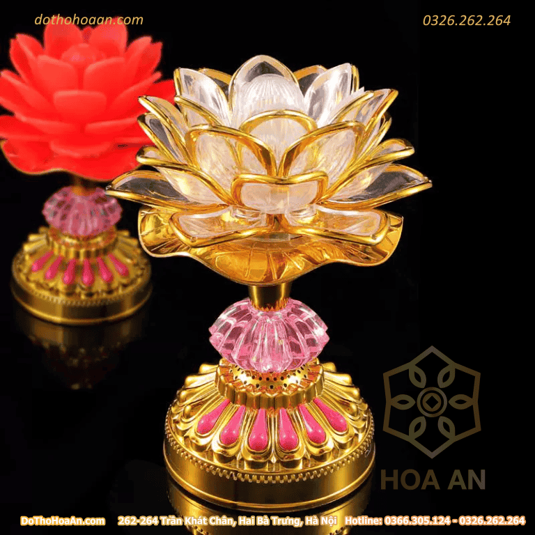 Đài Tụng Kinh Hoa Sen Dùng Pin