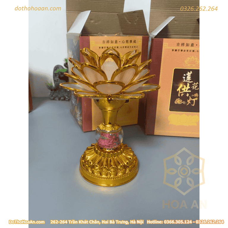 Đài Tụng Kinh Hoa Sen Dùng Pin