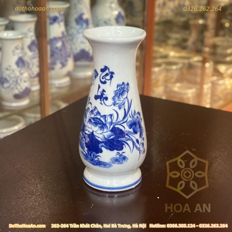 Lọ Hoa Dáng Huệ Tài Lộc Men Lam