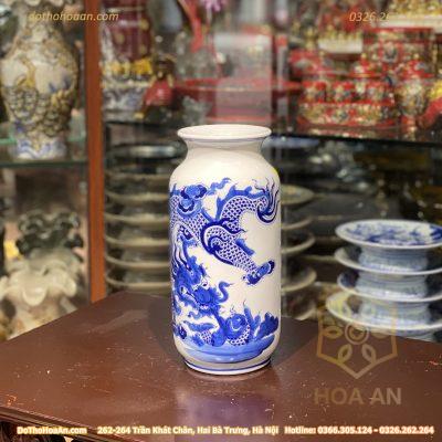 Lọ Hoa Dáng Phích Rồng Men Trắng
