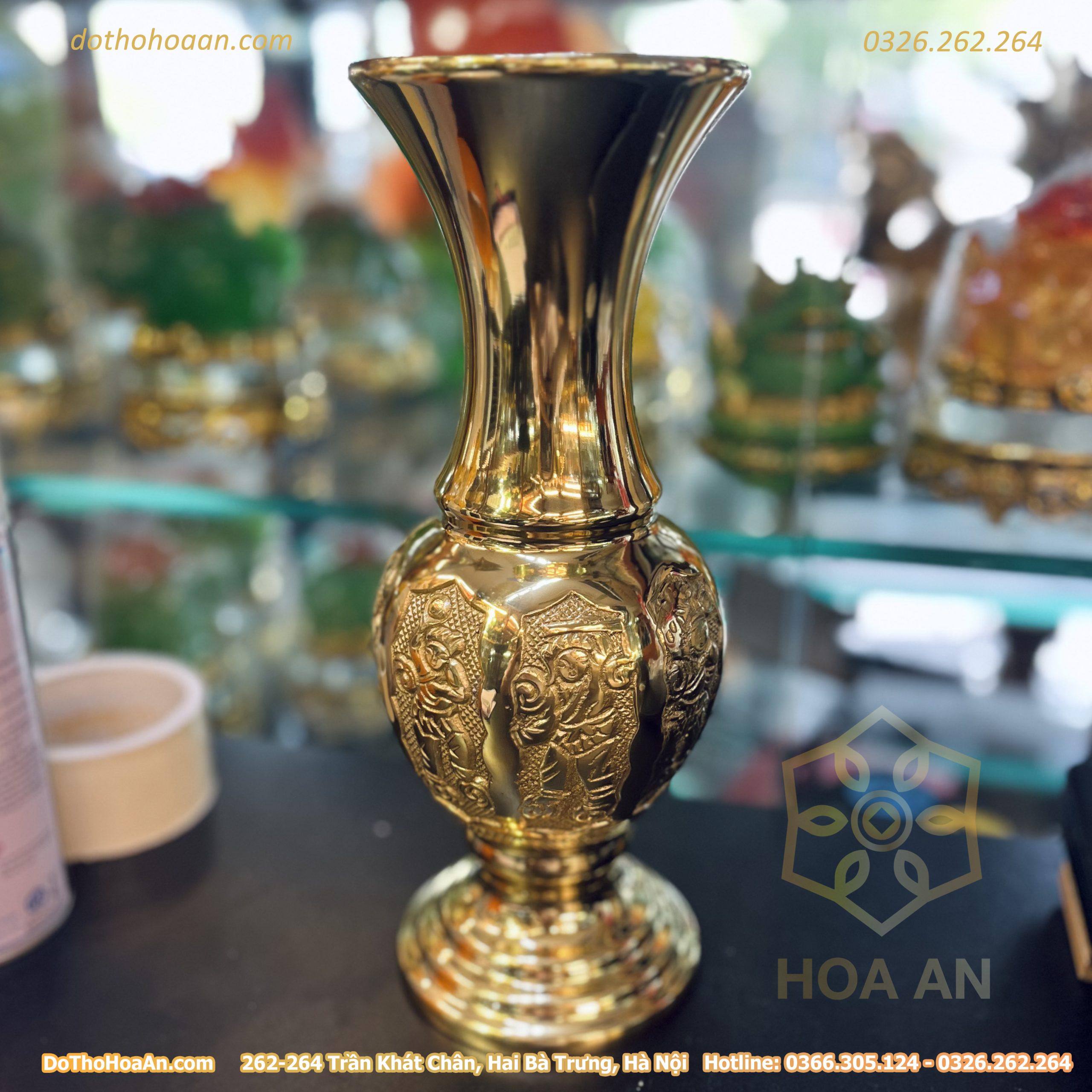 Lọ Hoa Đồng Bát Tiên Đồng Vàng (3) Lọ Hoa Đồng Bát Tiên Đồng Vàng