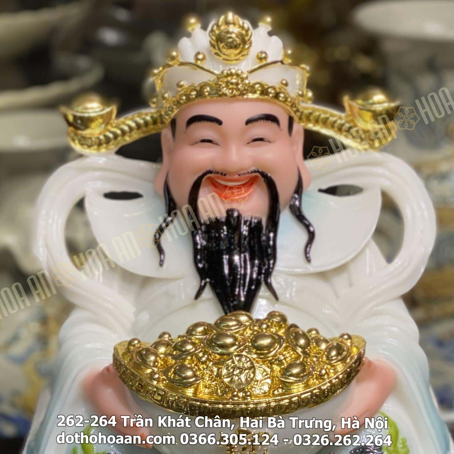 Tượng Thần Phát Tượng Thần Tiền Triệu Công Minh Chiêu Tài Bột Đá Xanh (3)