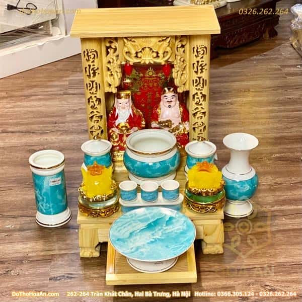 Bộ Ban Thờ Thần Tài Gỗ Thông Sứ Vân Đá Xanh2 Bộ Ban Thờ Thần Tài Gỗ Thông Sứ Vân Đá Xanh2