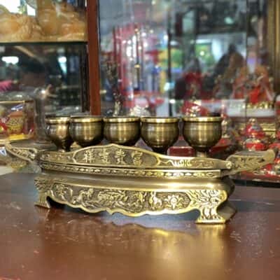 Bộ Kỷ/ Ngai 5 Chén Thờ Đồng Hun2