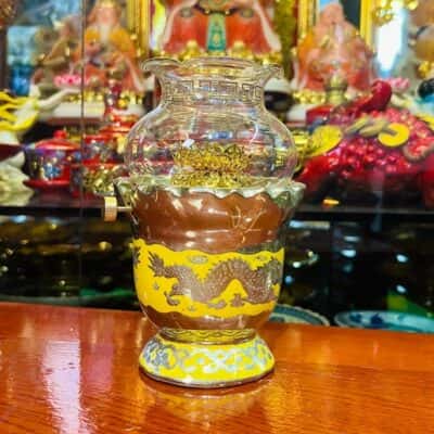 Đèn Dầu Men Vàng Kim Sa1