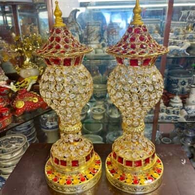 Đèn Thờ Chóp Thân Pha Lê2