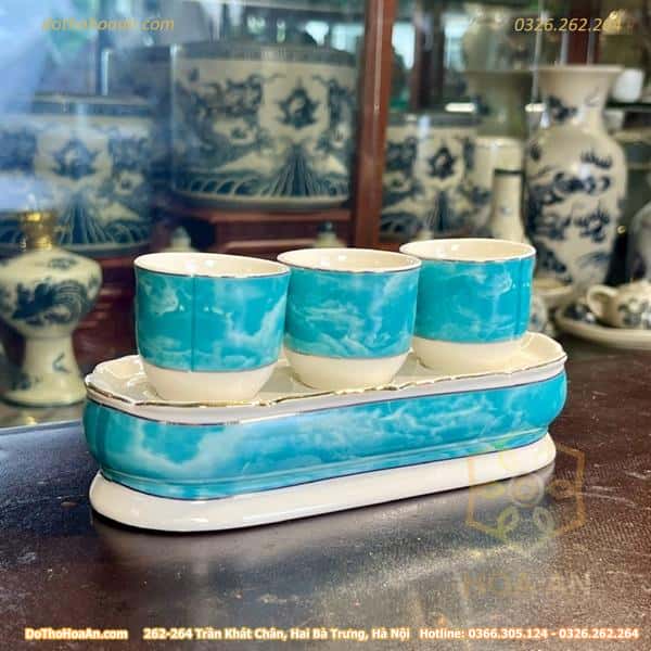 Khay Nước Vân Đá Xanh