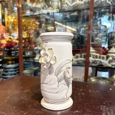 Ống Hương Sứ Liên Hoa Trắng2