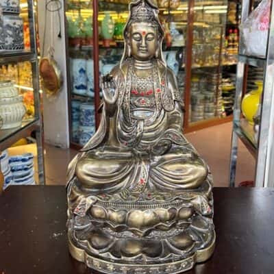Tượng Phật Bà Quan Âm Tọa Sen Đồng Hun