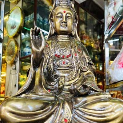 Tượng Phật Bà Quan Âm Tọa Sen Đồng Hun2