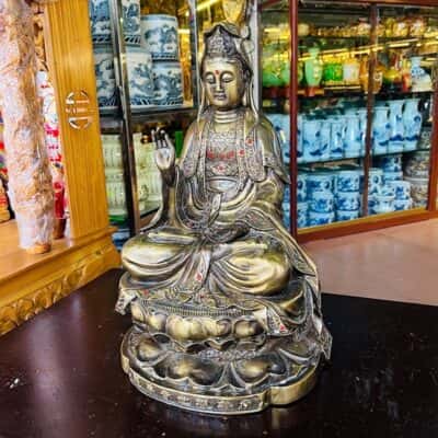 Tượng Phật Bà Quan Âm Tọa Sen Đồng Hun3