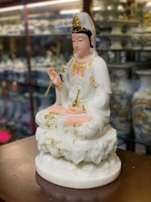 Tượng Quan Âm Đá Trắng 24011
