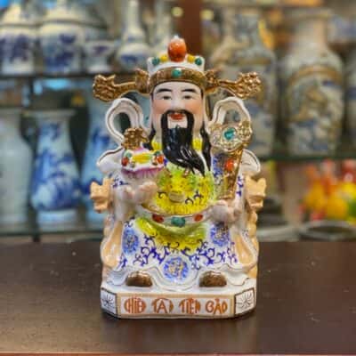 Tượng Thần Phát/ Thần Tiền Triệu Công Minh Sứ Gấm Xanh
