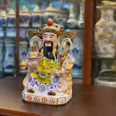 Tượng Thần Phát/ Thần Tiền Triệu Công Minh Sứ Gấm Xanh1