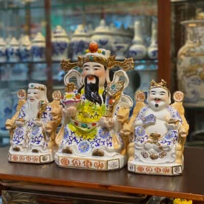 Tượng Thần Phát/ Thần Tiền Triệu Công Minh Sứ Gấm Xanh2