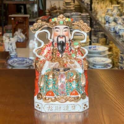 Tượng Thần Phát/ Tượng Thần Tiền Triệu Công Minh Sứ Gấm Đỏ