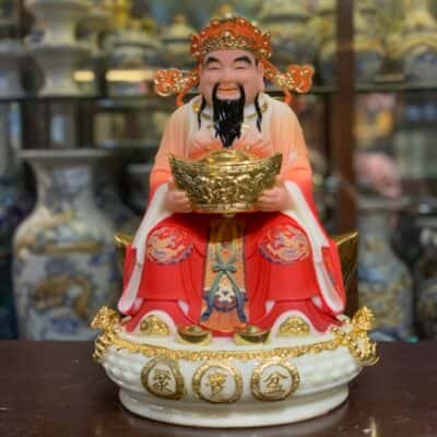 Tượng Thần Tiền/ Thần Phát Đá Đỏ TD10
