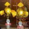 Đèn Thờ Hoa Sen 5 Bông Lưu Ly Thân Pha Lê
