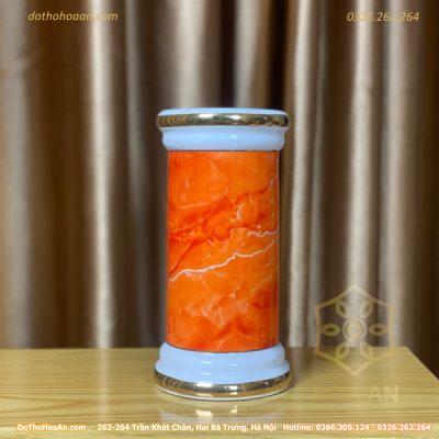 Ống Hương Sứ Vân Đá Đỏ