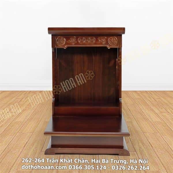 Ban Thờ Thần Tài Đương Đại Gỗ Xoan Màu Óc Chó