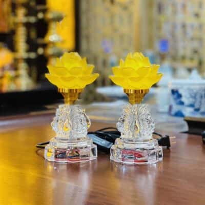 Đèn Thờ Hoa Sen 1 Bông Lưu Ly Thân Pha Lê1